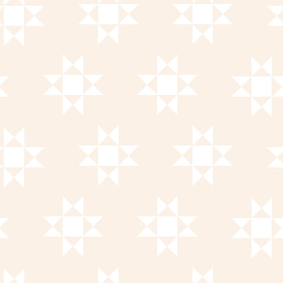 On the Farm by 3 Wishes White on Cream Tonal Stars