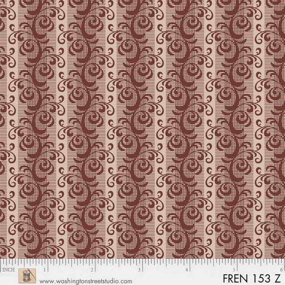 French Paisley by Evonne Cook Brown Stripe
