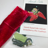 Silk Velvet Strawberry Pin Cushion Kit by Hanah Silk