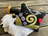 Blackbird and Berries Felted Wool Pin Cushion Kit or Pattern by Finch & Leigh