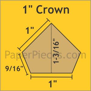 Crown Paper Piece Shape 1 inch