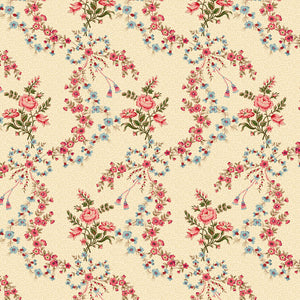 Yeoville by Michelle Yeo Floral Swags Cream BOLT END 3 Yards + 12 Inches