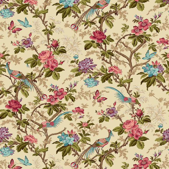 Bucklebury Chintz Cream Bird Print by Michelle Yeo