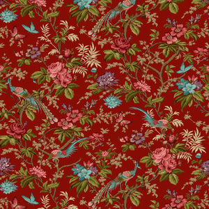 Bucklebury Chintz Red Bird Print by Michelle Yeo