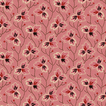 Bucklebury Chintz Pink Vines Leaves by Michelle Yeo