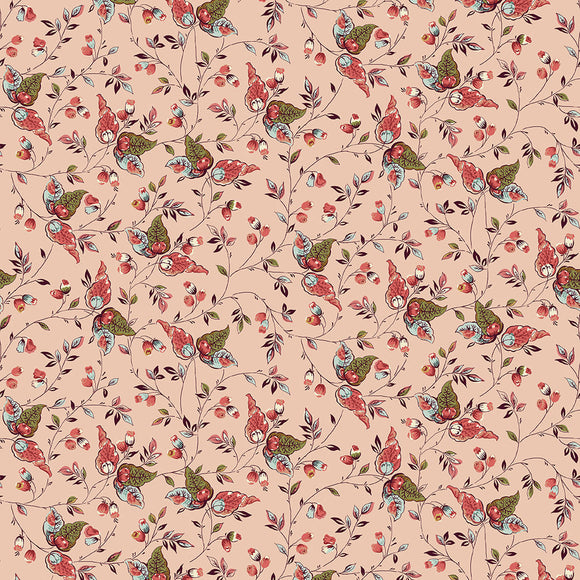 Bucklebury Chintz Lt Pink Tossed Leaves by Michelle Yeo