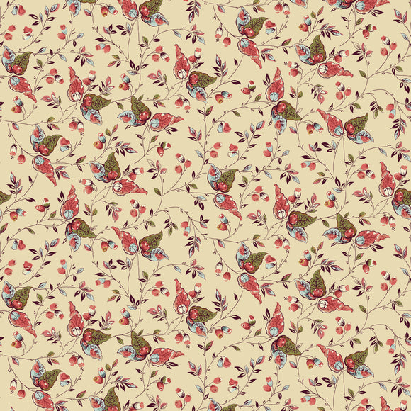 Bucklebury Chintz Cream Tossed Leaves by Michelle Yeo