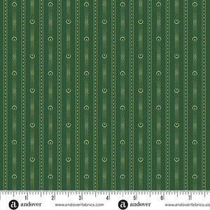 Little Gems by Andover Fabrics Chain Stripe Hunter Green