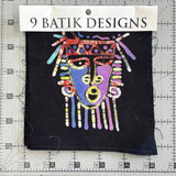 Batik Mask Patches set of 9 Indonesian Preowned