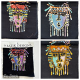 Batik Mask Patches set of 9 Indonesian Preowned