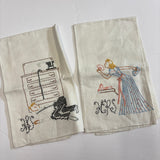 His & Hers Embroidered Vintage Tea Towel Set VINTAGE