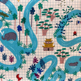 Lagoon Map from Cotton + Steel BOLT END 2 YARDS + 20 INCHES