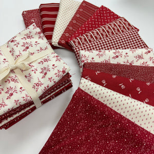 Red & White (Snow) Fat Quarter Stack of 12 Fat Quarters