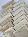 Back to Basics Creamy Tan Background Stack of 14 fat quarters