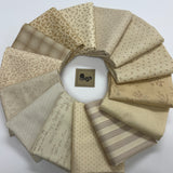 Back to Basics Creamy Tan Background Stack of 14 fat quarters