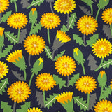 Trefle Dandelion CANVAS from Kokka navy blue background