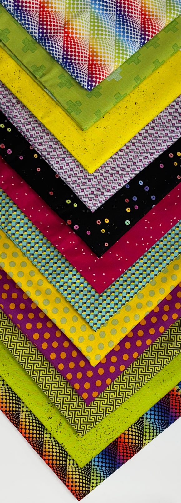 Shock Factor Stack of 12 fat quarters