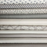 Gray Background Curated Stack of 10 fat quarters