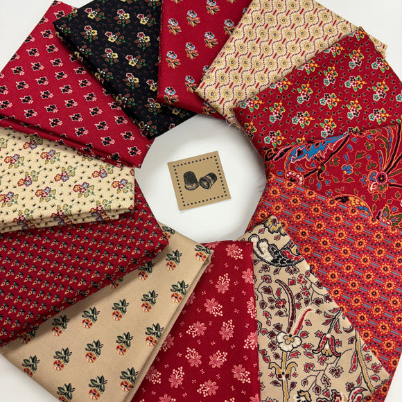 Circa Turkey Red 12 fat quarters from Whistler Studios