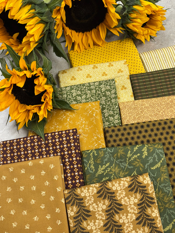 Sunflower Gold & Green 12 fat quarters