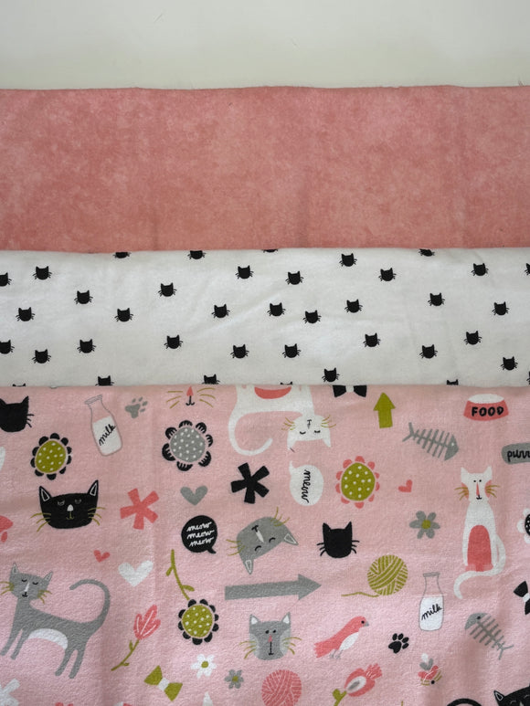 Meow Flannel Combination of 3 fabrics