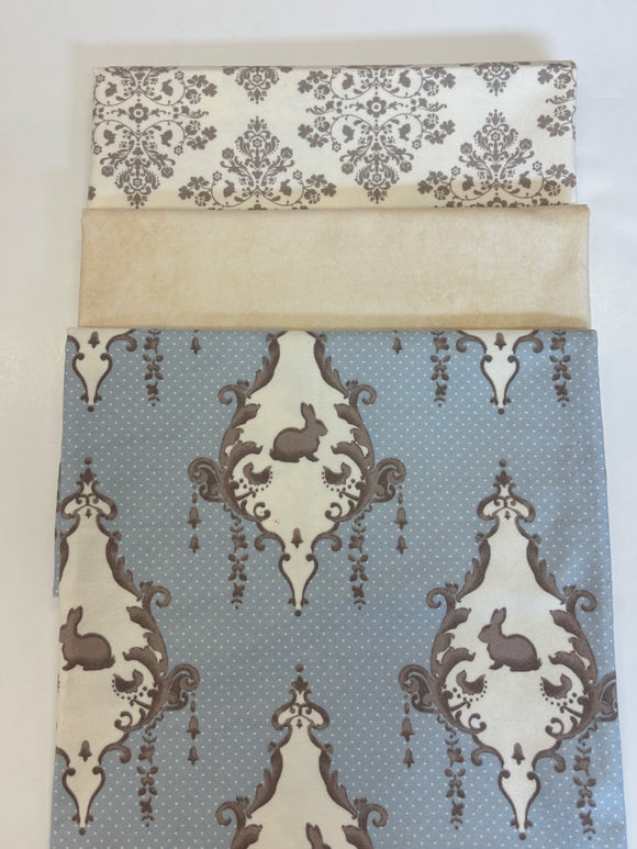 Lily & Will Revisited by Bunny Hill Designs Blue Rabbit Flannel 3 Half Yard pieces