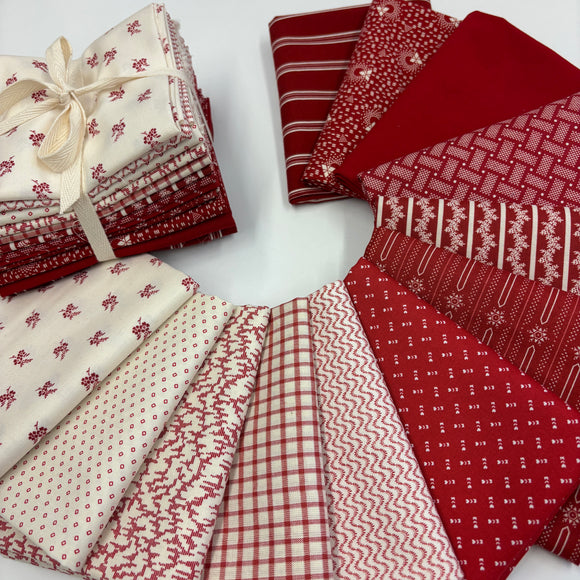 Red & White (Snow) Fat Quarter Stack of 12 Fat Quarters