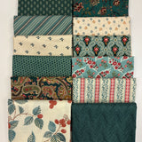 Mostly Teal Bundle of 12 fat quarters