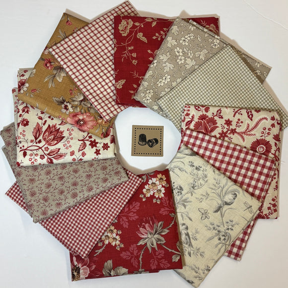 French General Florals and Checks stack of 12