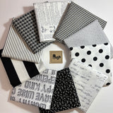 Black & White 10 Fat quarter stack