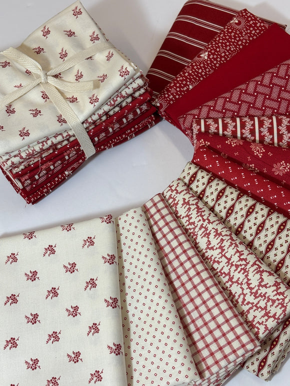 Red & White (Snow) Fat Quarter Stack of 12 Fat Quarters