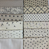 Black & Cream backgrounds stack of 12 fat quarters