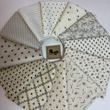 Black & Cream backgrounds stack of 12 fat quarters