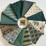 Mostly Teal Bundle of 12 fat quarters