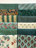 Mostly Teal Bundle of 12 fat quarters