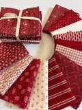 Red & Creamy White (Snow) Fat Quarter Stack of 12 Fat Quarters