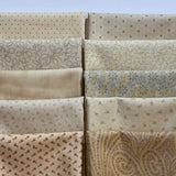 Back to Basics Cream to Tan Background Stack of 10 fat quarters