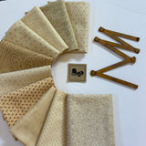 Back to Basics Cream to Tan Background Stack of 10 fat quarters