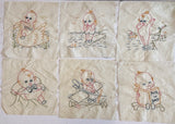 Vintage embroidered Kewpie Doll quilt blocks