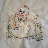 Vintage embroidered Kewpie Doll quilt blocks