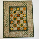 Small Quilt Retired Shop Sample. Cheddar & Poison Green