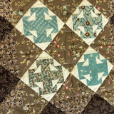 Small Quilt Retired Shop Sample Mocha Brown & Teal T block