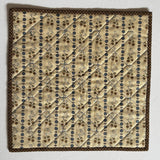 Small Quilt Retired Shop Sample Brown & Blue X Block Quilt