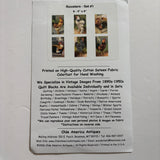 Roosters Vintage Images On Fabric Preowned