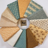 Autumn Gold & Aqua Bundle of 12 Fat Quarters
