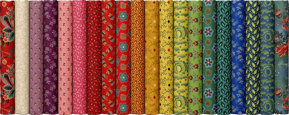 19th Century Sparklers by Pam Buda 20 pieces Fat Quarter Stack