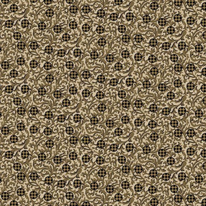Bluebird Manor Gingham Dots Tan by Paula Barnes