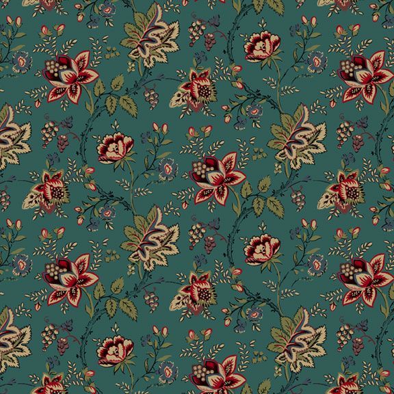 Elegant Estate Collection Small Jacobean Teal by Judie Rothermel