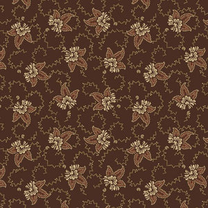 Treasured Past Tossed Flower Brown by Missie Carpenter