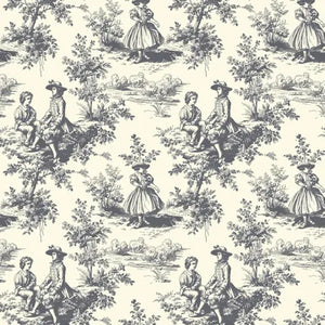 Toile de Jouy Charcoal by Devonstone Collections